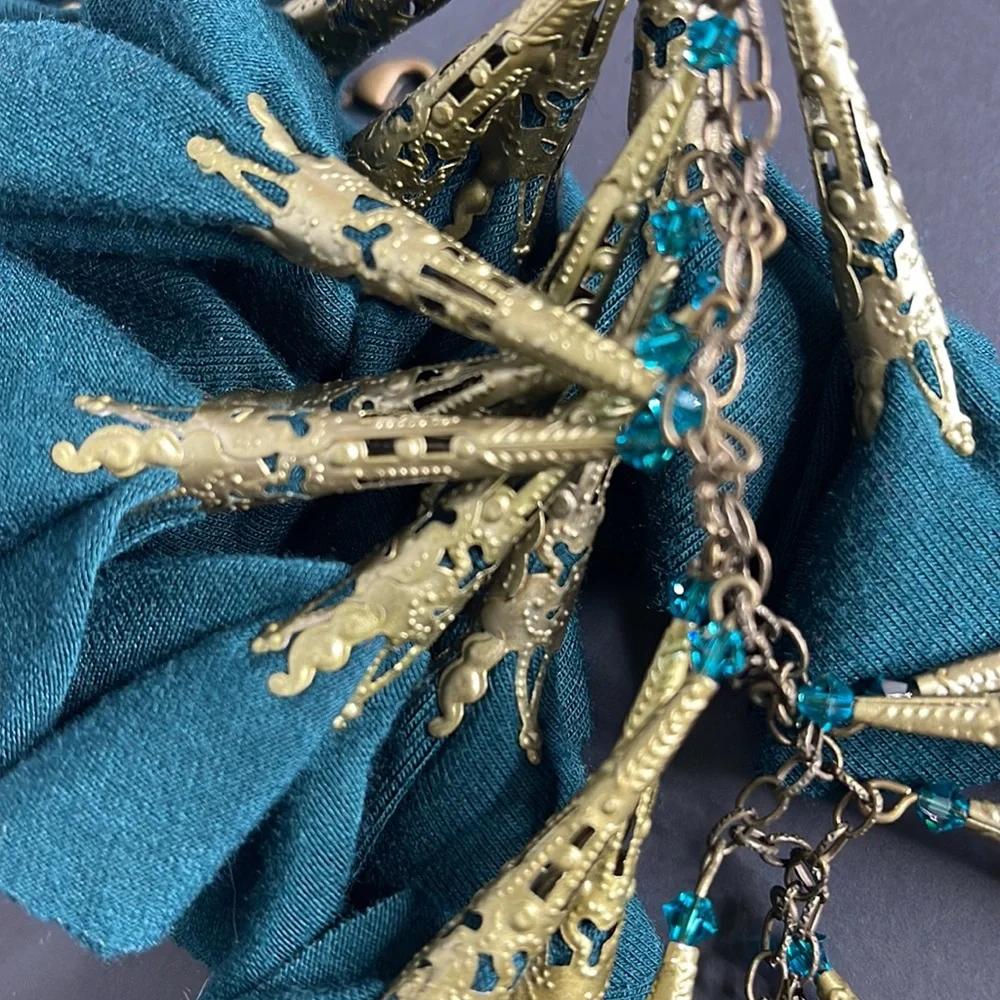 Vintage Fabric Pendant Necklace